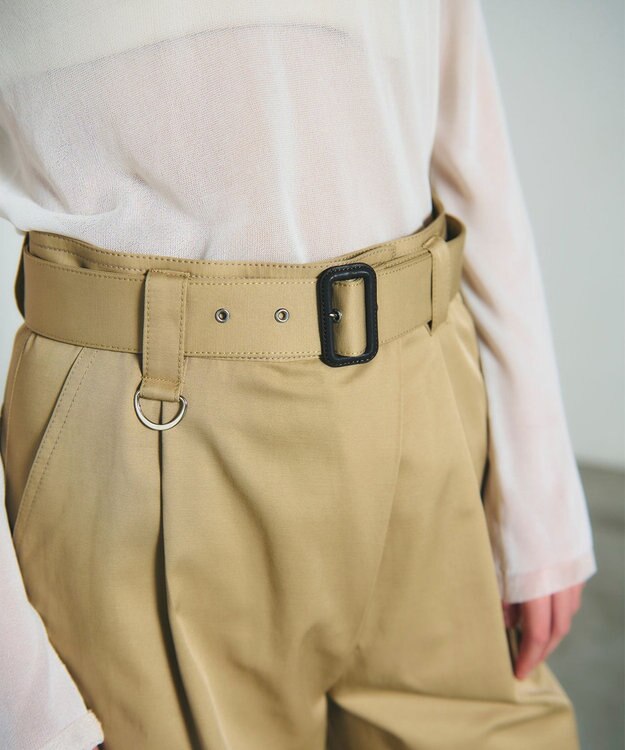 GRACE CONTINENTAL アシンメトリーワークパンツ キャメル