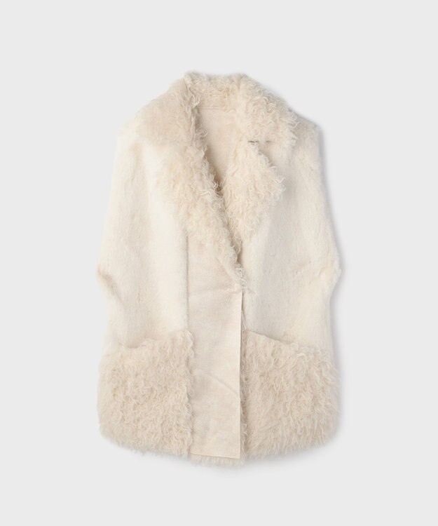 GRACE CONTINENTAL 【LOU ANDREA】フェイクポケットジレ ホワイト