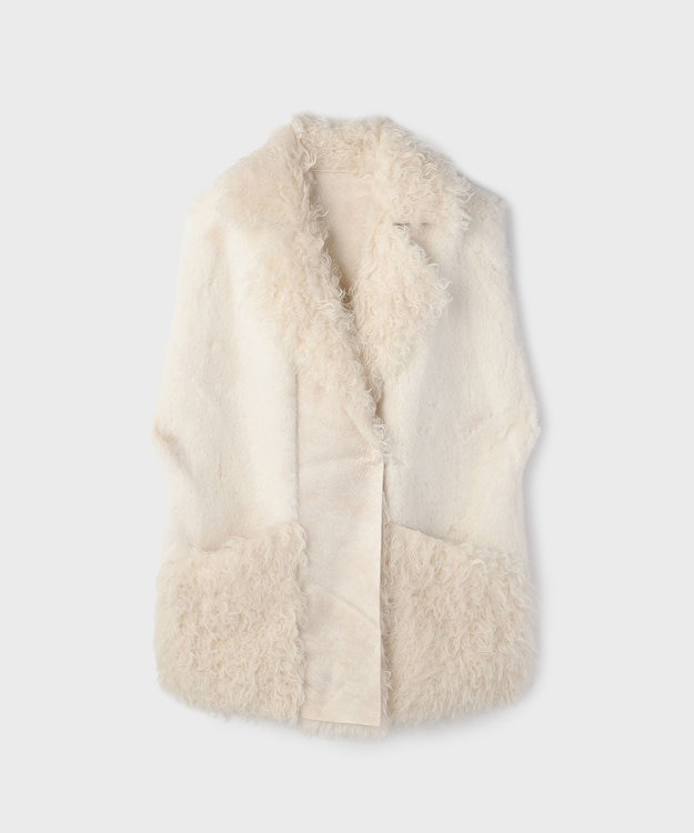 GRACE CONTINENTAL 【LOU ANDREA】フェイクポケットジレ ホワイト