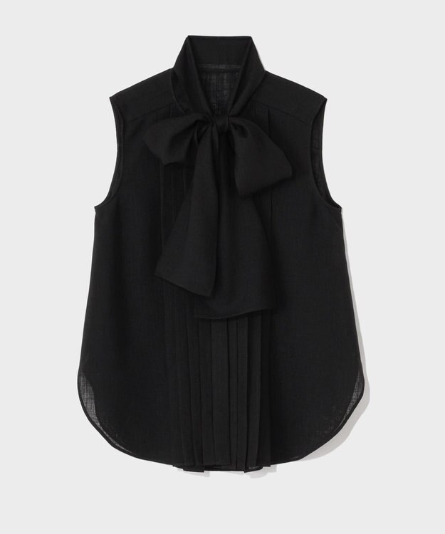 GRACE CONTINENTAL リネンライクボウタイノースリーブ ブラック