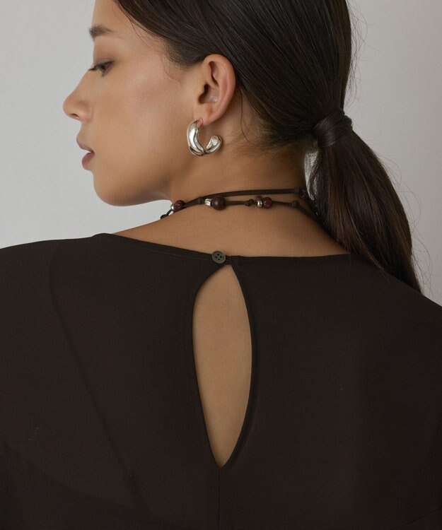 GRACE CONTINENTAL シフォンフリルブラウス ダークブラウン