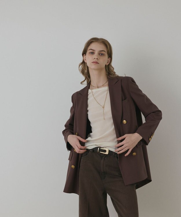 GRACE CONTINENTAL バックベンツダブルジャケット ブラウン