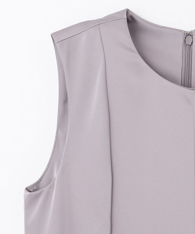 GRACE CONTINENTAL サテンフレアドレスパンツ グレー