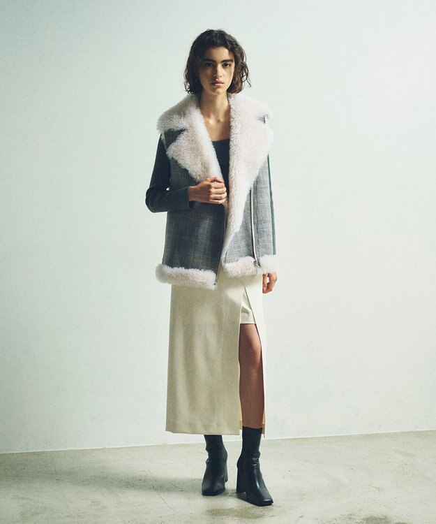 GRACE CONTINENTAL ペンシルスリットスカート ホワイト