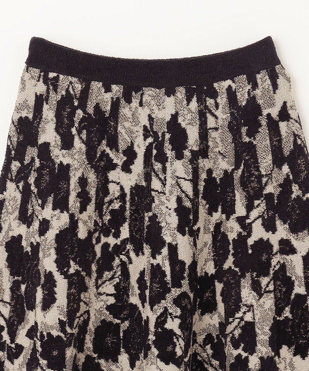 GRACE CONTINENTAL フローラルラメニットスカート ブラック