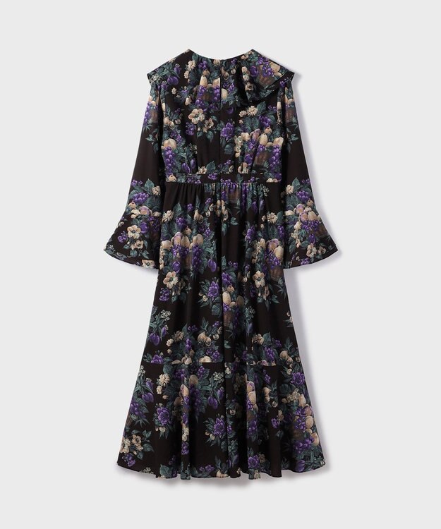 GRACE CONTINENTAL ボタニカルベリープリントワンピース ブラック