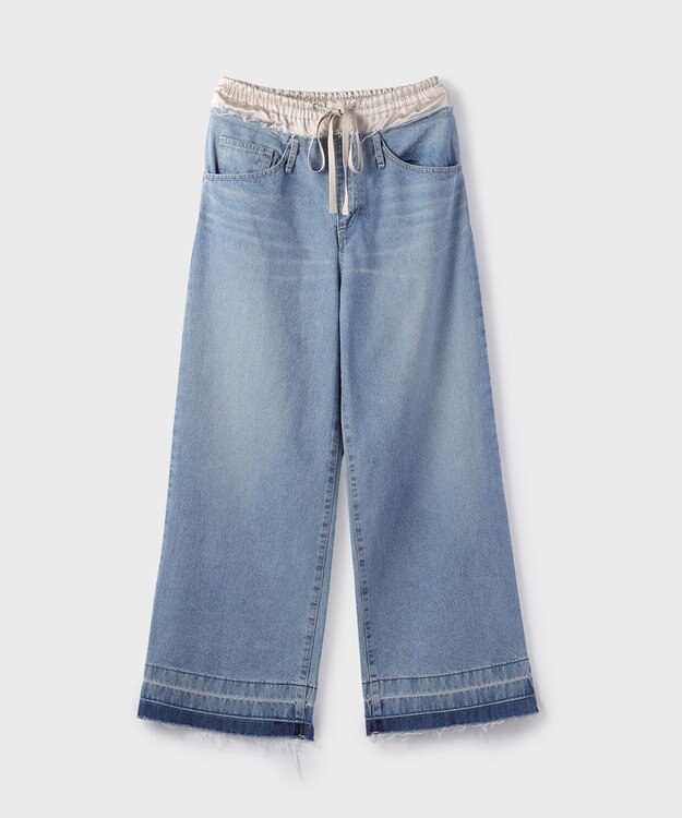 GRACE CONTINENTAL コンビデニムイージーパンツ サックス