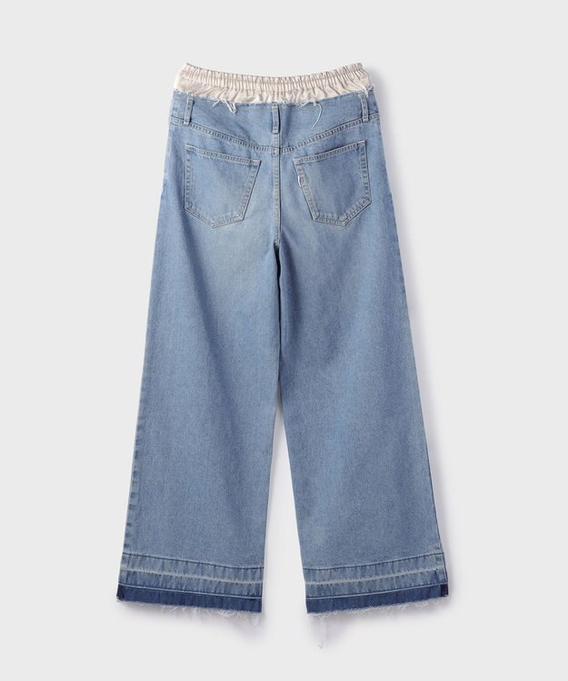 GRACE CONTINENTAL コンビデニムイージーパンツ サックス