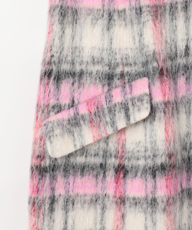 GRACE CONTINENTAL シャギーチェックジャンパースカート ピンク