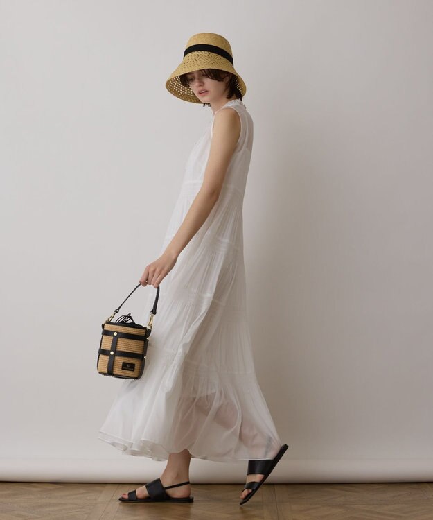 GRACE CONTINENTAL ティアードマキシカフタンワンピース ホワイト