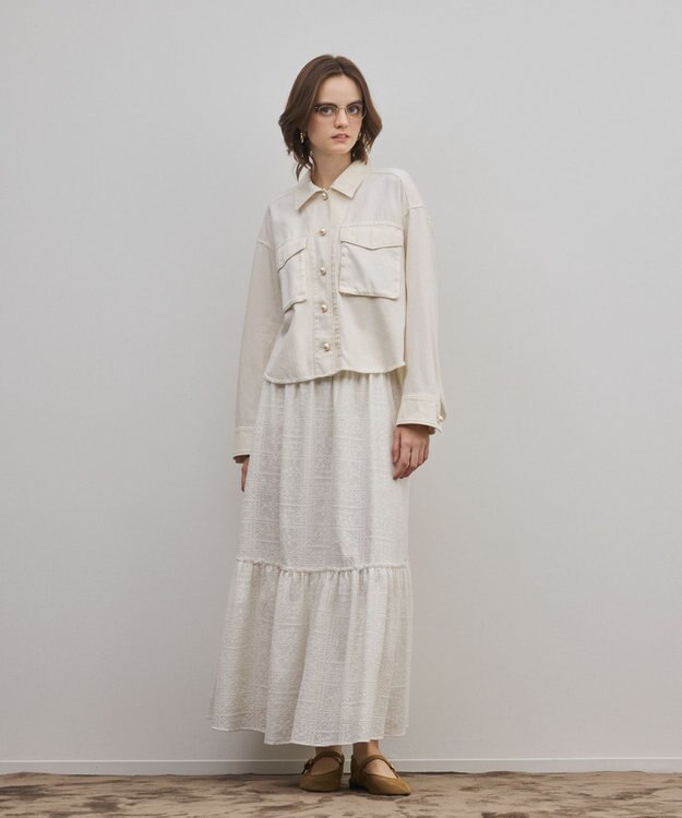 GRACE CONTINENTAL パール釦ピグメントシャツ キナリ