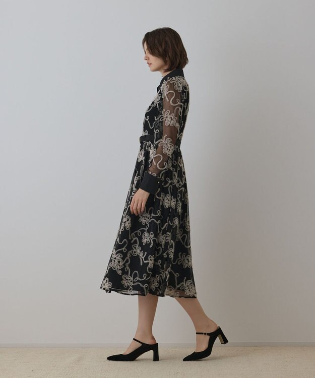 GRACE CONTINENTAL チュールコードレースワンピース ブラック
