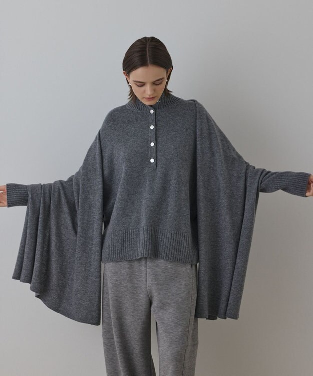 GRACE CONTINENTAL ウールストール グレー