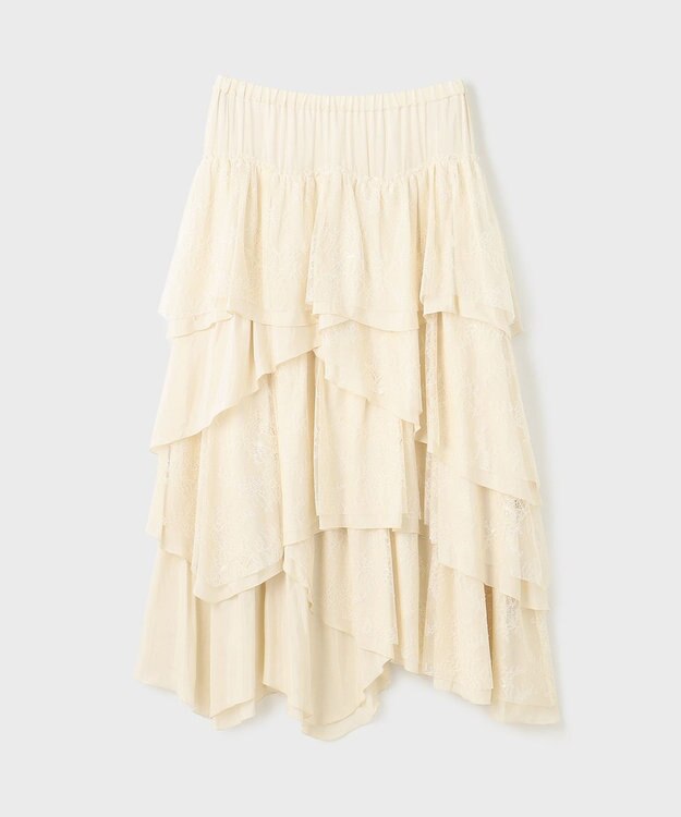 GRACE CONTINENTAL レースコンビティアードスカート キナリ