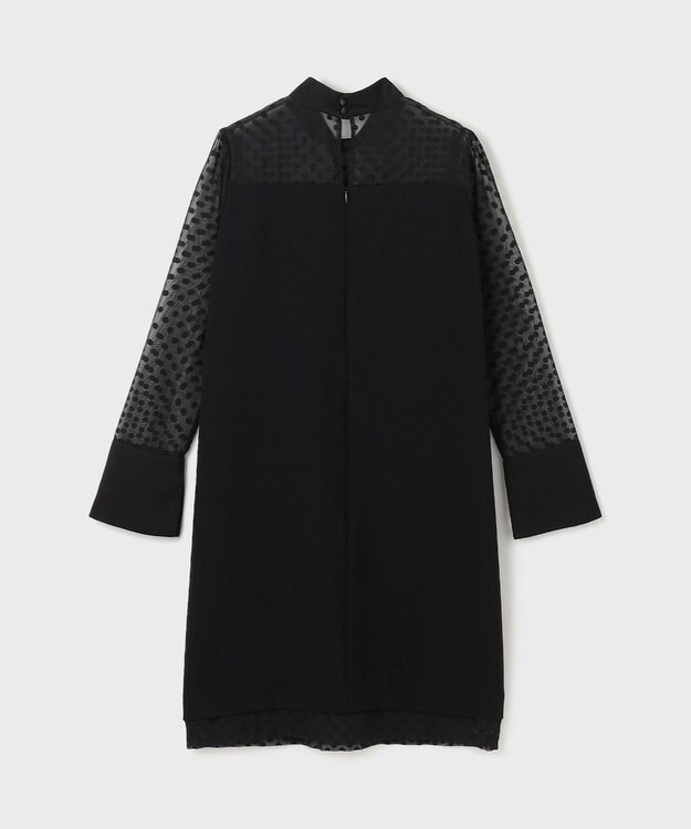GRACE CONTINENTAL シアージャガード切替ドレス ブラック