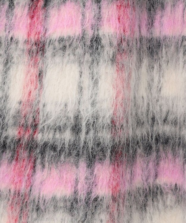 GRACE CONTINENTAL シャギーチェックジャンパースカート ピンク