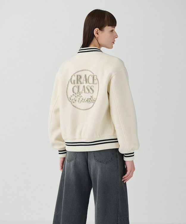 GRACE CONTINENTAL ビジューembアワードジャケット ホワイト