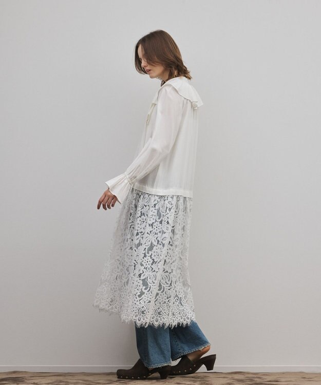 GRACE CONTINENTAL レースコンビフリルカフタンワンピース キナリ