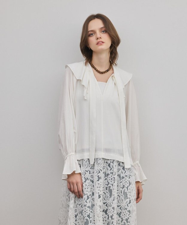 GRACE CONTINENTAL レースコンビフリルカフタンワンピース キナリ