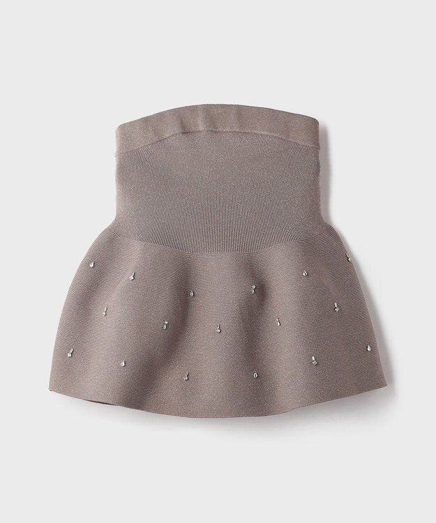 GRACE CONTINENTAL ペプラムベアニットトップ ベージュ