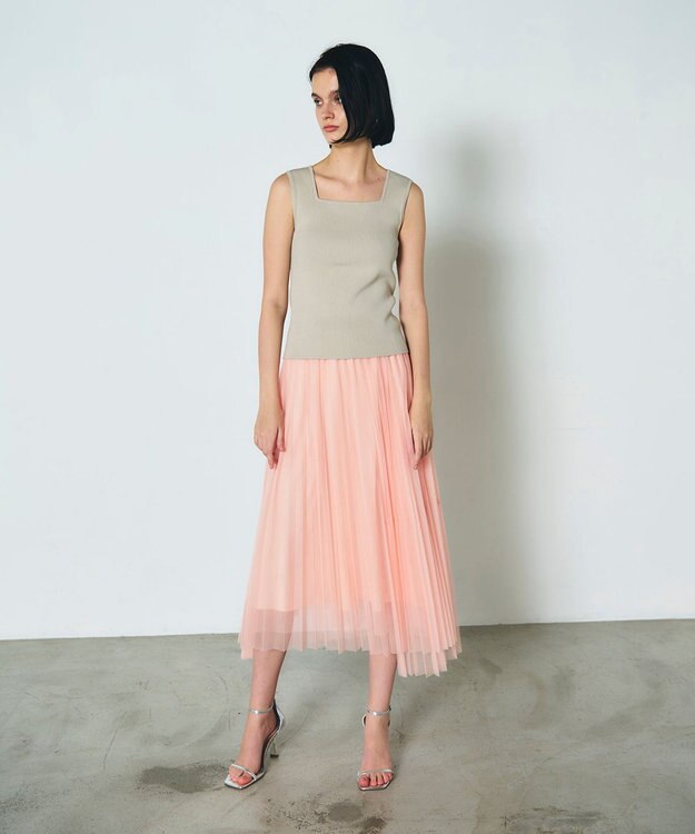 GRACE CONTINENTAL ティアードラップチュールスカート ピンク