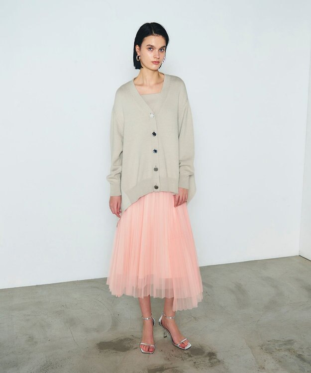 GRACE CONTINENTAL ティアードラップチュールスカート ピンク