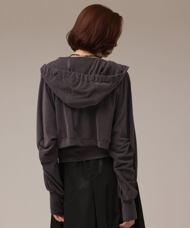 GRACE CONTINENTAL ルーズパーカーsetトップ チャコール