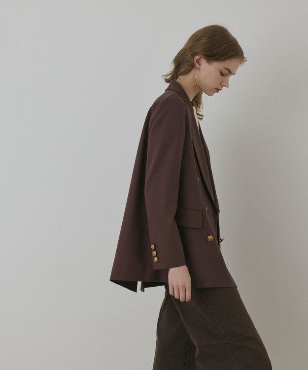 GRACE CONTINENTAL バックベンツダブルジャケット ブラウン