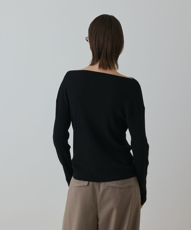 GRACE CONTINENTAL ハイゲージウールニットトップ ブラック