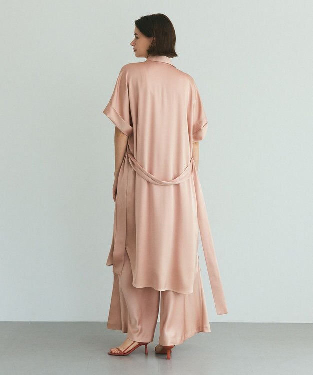 GRACE CONTINENTAL ダブルサテンシャツドレス ピンク