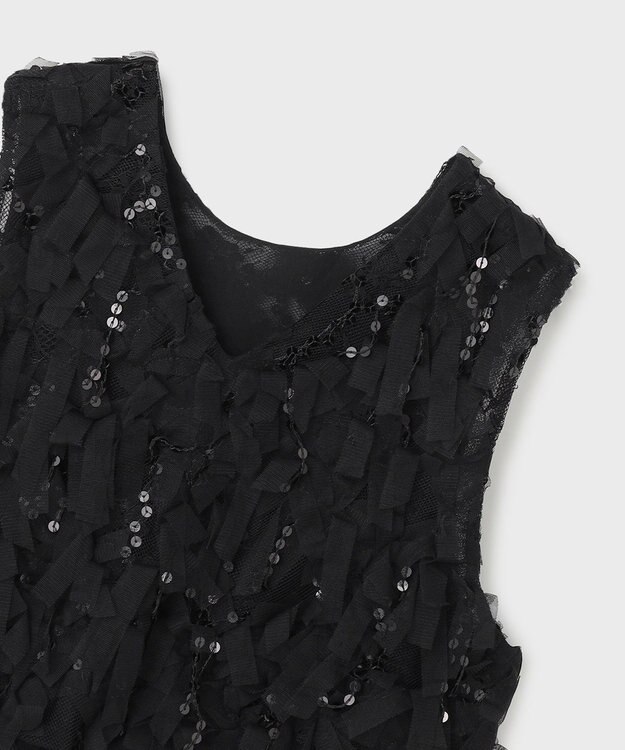 GRACE CONTINENTAL フリンジベスト ブラック