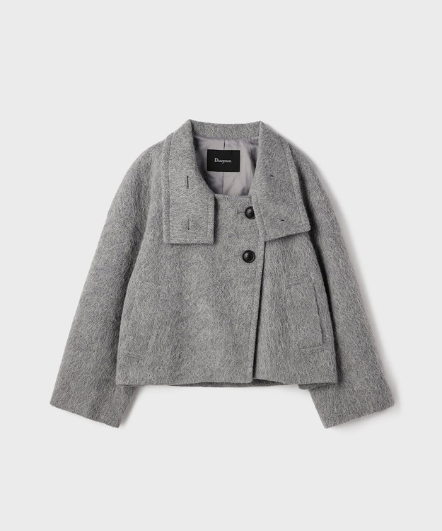 GRACE CONTINENTAL アルパカシャギージャケット グレー