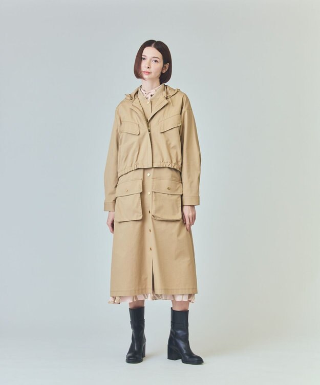 GRACE CONTINENTAL ミリタリー3WAYコート ベージュ