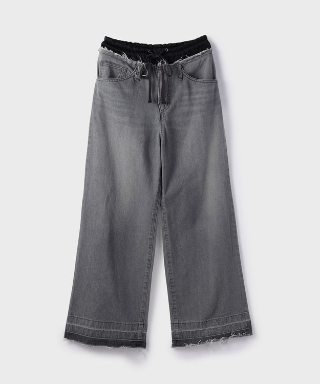 GRACE CONTINENTAL コンビデニムイージーパンツ グレー