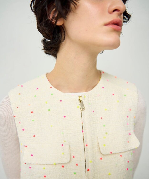 GRACE CONTINENTAL ネオンドットジャガードワンピース キナリ