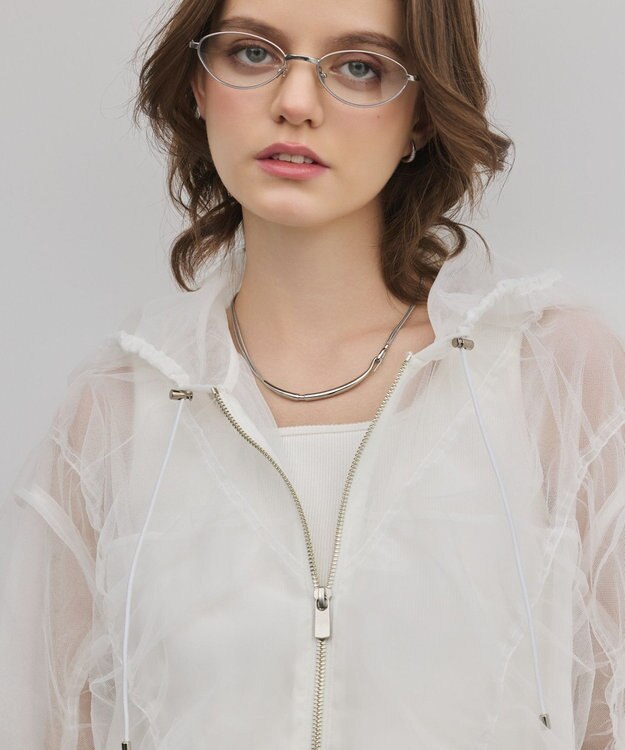 GRACE CONTINENTAL チュールパーカー ホワイト