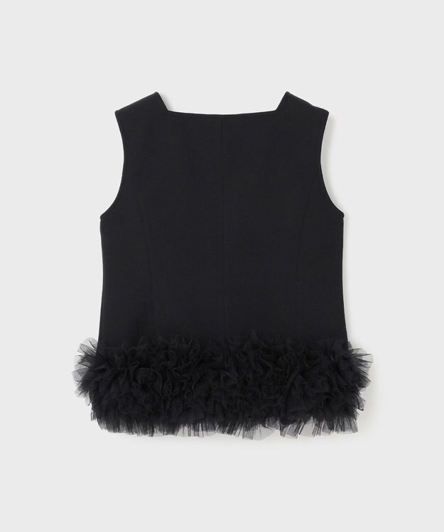 GRACE CONTINENTAL チュールヘムカットトップ ブラック