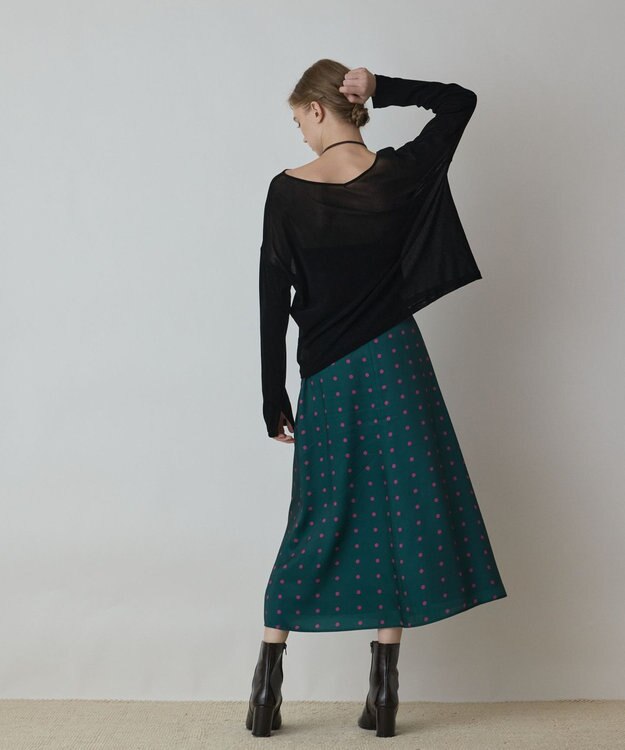 GRACE CONTINENTAL ドットスカート グリーン