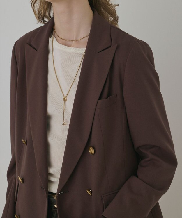 GRACE CONTINENTAL バックベンツダブルジャケット ブラウン