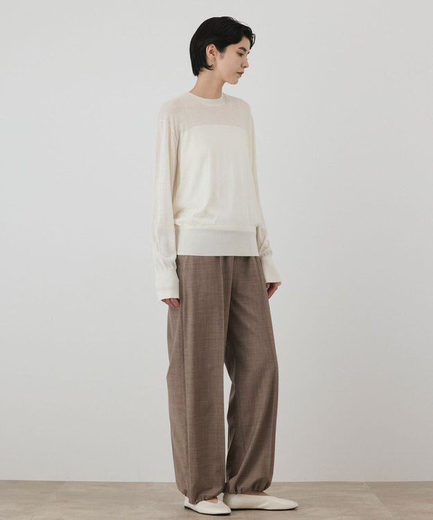 GRACE CONTINENTAL ウールシルククルーニットトップス キナリ