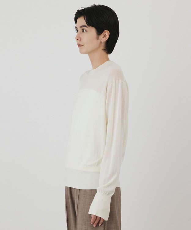 GRACE CONTINENTAL ウールシルククルーニットトップス キナリ