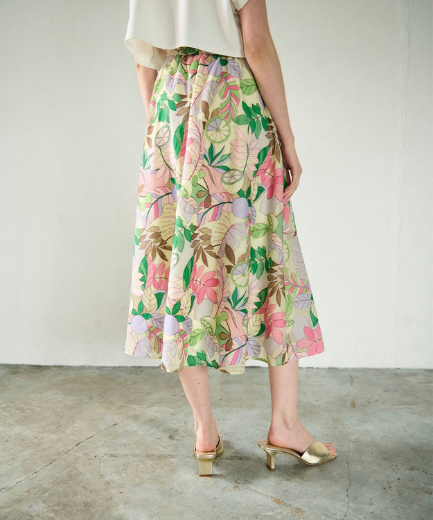 GRACE CONTINENTAL フルーツ刺繍フレアスカート イエロー