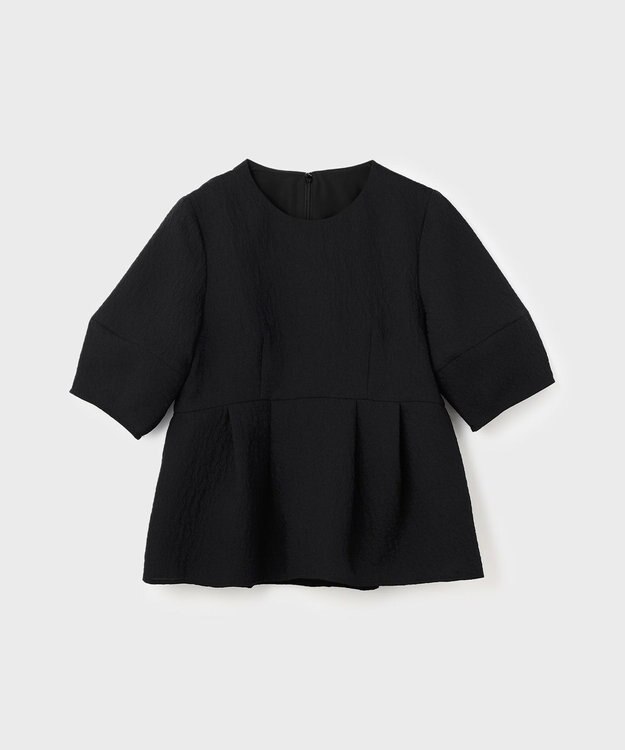 GRACE CONTINENTAL オーガンジージャガードトップ ブラック