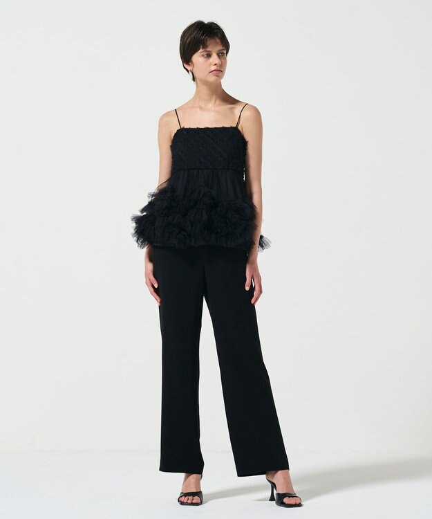 GRACE CONTINENTAL チュールフリルキャミソール ブラック