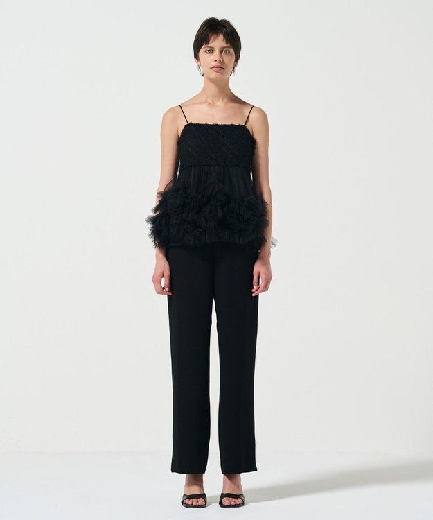 GRACE CONTINENTAL チュールフリルキャミソール ブラック