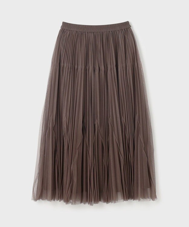 GRACE CONTINENTAL チュールマチプリーツスカート ブラウン