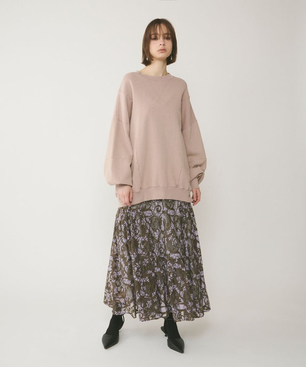 GRACE CONTINENTAL ピグメントスエットトップ ピンク