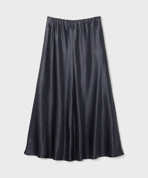 GRACE CONTINENTAL サテンバイアススカート ネイビー