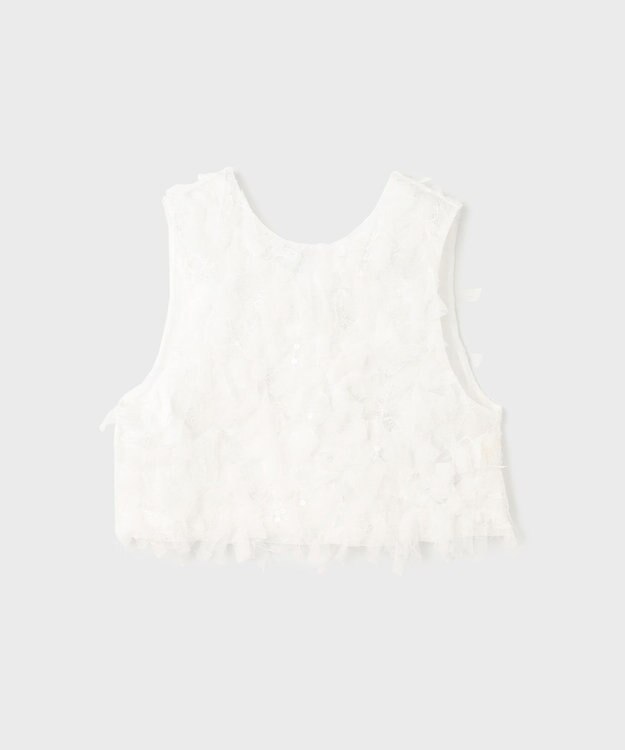 GRACE CONTINENTAL フリンジベスト ホワイト