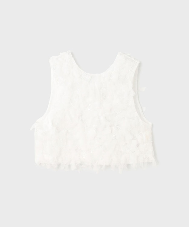 GRACE CONTINENTAL フリンジベスト ホワイト